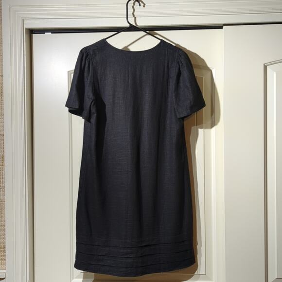 Original Nicole Miller Linen/Viscose Black Classic V-Neck Sheath Dress Size S - Picture 5 of 11